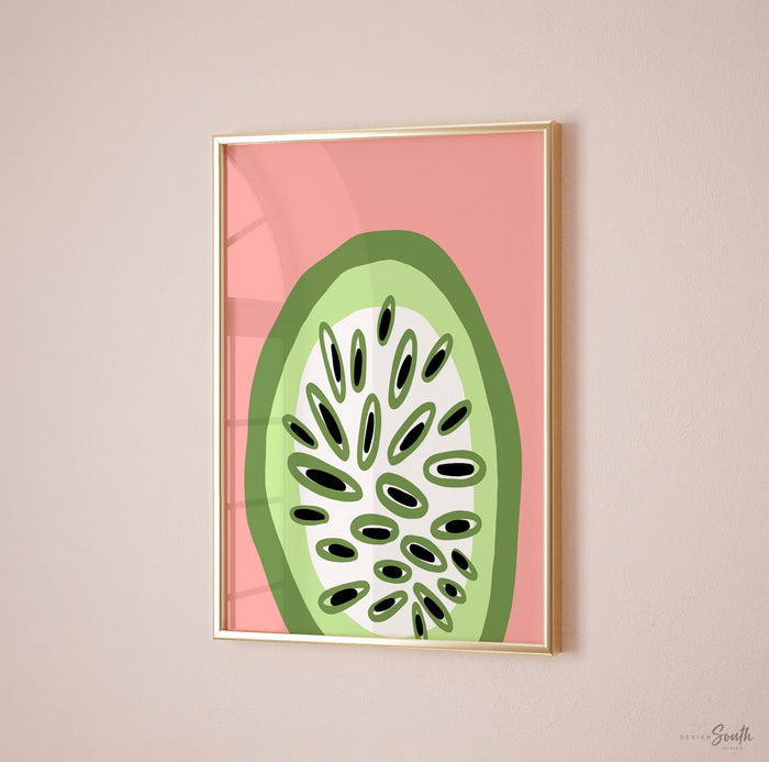 Kitchen art citrus printable, fruit wall art prints for kitchen dining room, tropical fruit art set, bright abstract food art kitchen poster