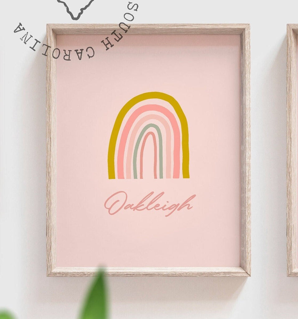 Baby floral monogram art, custom baby print birth gift, baby girl monogram flowers, personalized nursery decor girl, darling you are magic