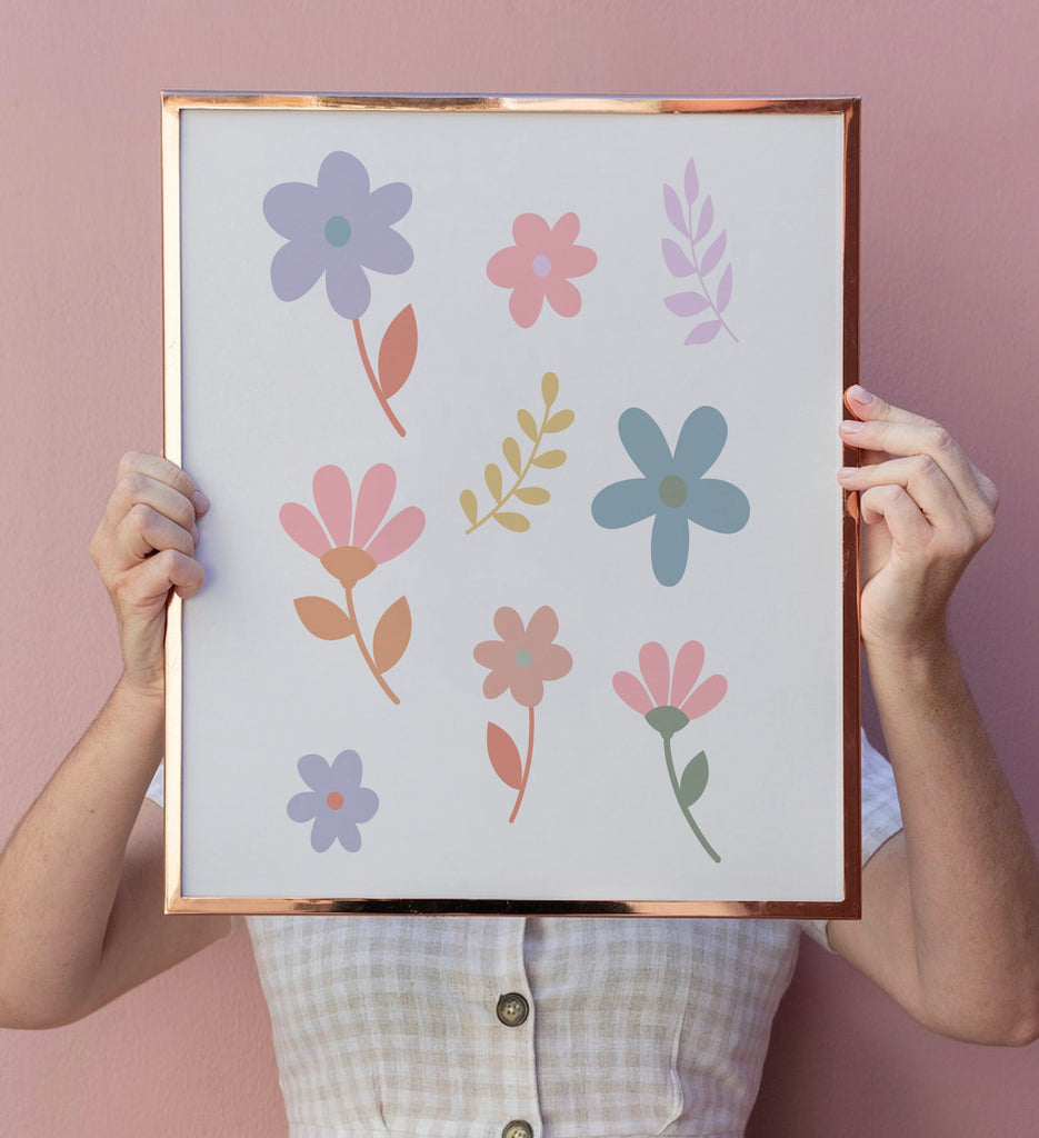 Purple ivory nursery decor, girls pastel floral rainbow decor, soft nursery decor, flower theme, darling you are magic, baby girl room gift