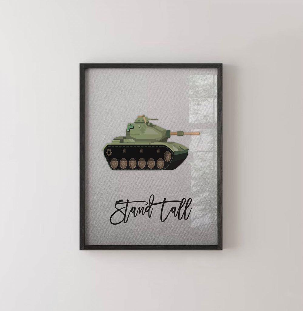 Army vehicles boys wall art set, soldier military tank truck helicopter, boys bedroom wall art print decor army marine troop, playroom army