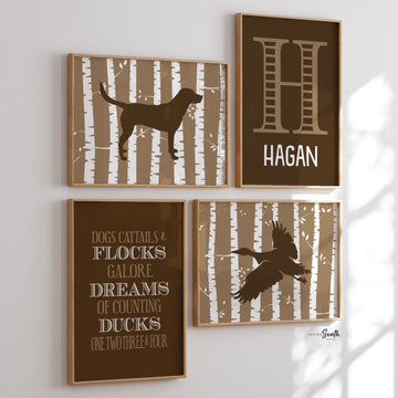Hunting nursery decor, duck hunting nursery, dog and duck, duck hunting, lab, retriever nursery decor, duck hunter, hunting nursery art, dog