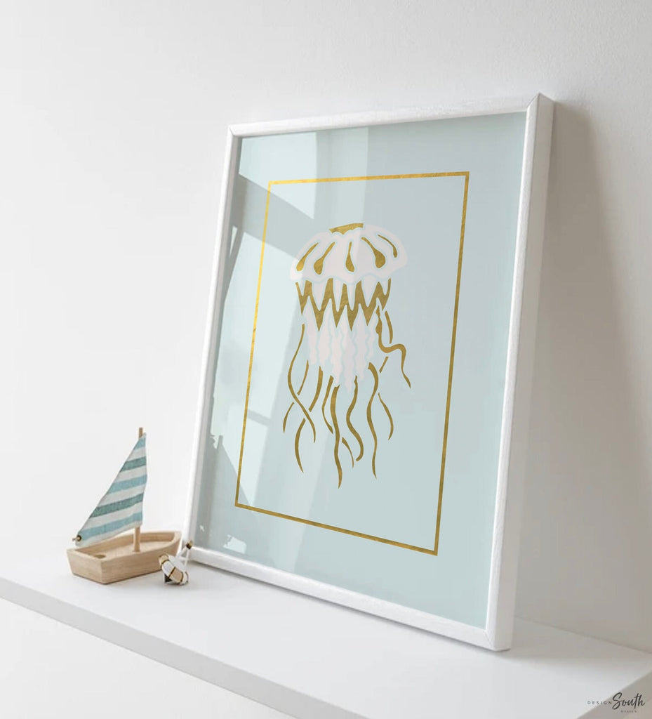 Nautical baby art, girl ocean beach nursery, nautical nursery wall art pastel tones, gold and pastel nautical room decor, baby girl room art