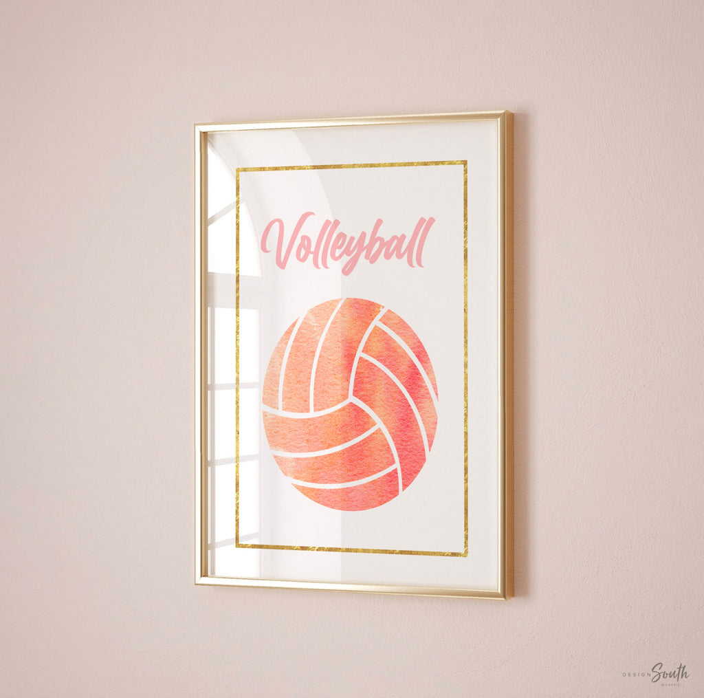 Girl sports themed gift, girl room wall sports art, pink sports print set, set of 4, sports posters for girls, art collection sports themed