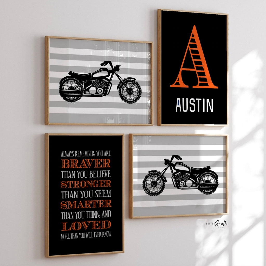 Harley Davidson colors, baby boys name, motorcycle room decor, boys bedroom motorcycle theme decor, motorbike boys, motorcycle boys nursery
