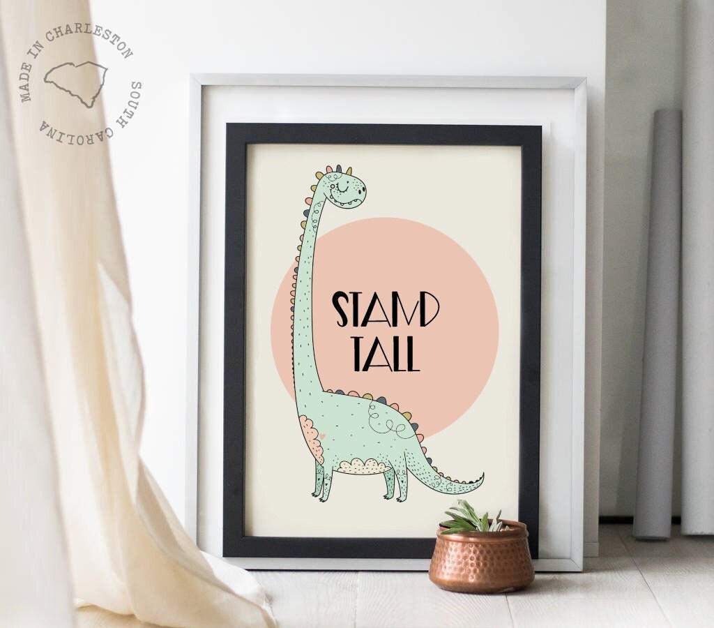 Dinosaur girl wall decor, pink dinosaur decor, dinosaur girl nursery wall art, pink dinosaur art prints, cute dinosaur nursery prints baby