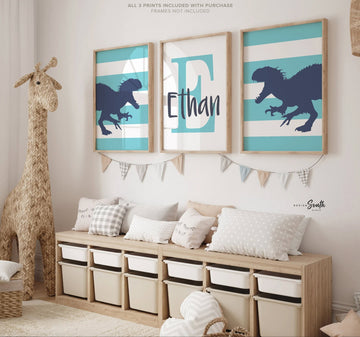 Dinosaur boys bedroom wall art, dino theme pictures, dinosaur bedroom kids decor, dinosaur art, dinosaur kids, dinosaur wall decor for boys