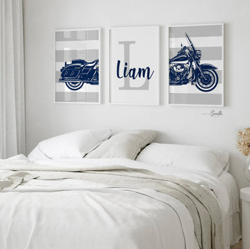 Road king harley davidson motorcycle nursery art, motorcycle kid gift, baby boy motorcycle, boy bedroom motorcycles, motorcycle theme harley