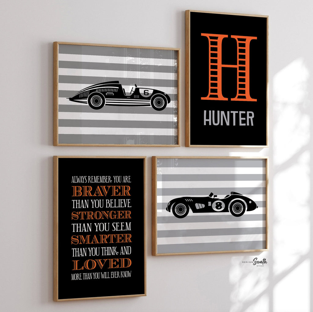 Race car art, race car nursery, race car nursery theme, boys race car nursery, race cars, boys racing bedroom, boys racing, race car posters