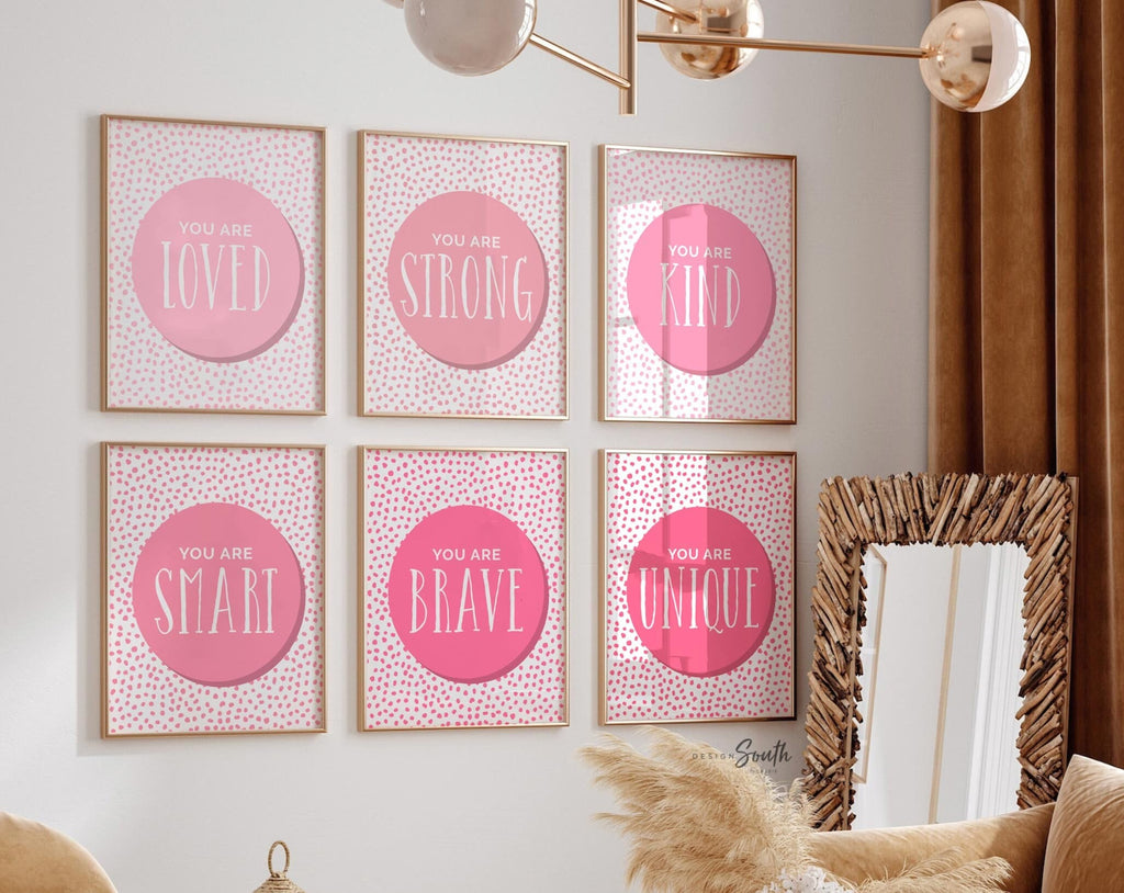 Pink playroom art, little girl room wall art, toddler bedroom pink, affirmation signs in pink, little girl bedroom pink art prints positive