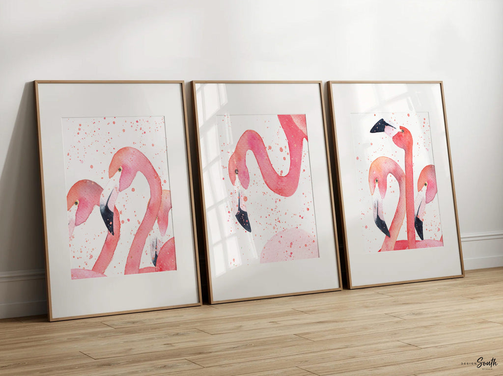 Pink flamingo wall art, little girl room art pink flamingos, pink flamingo nursery wall ideas, pink flamingo decor, wall art for girls room
