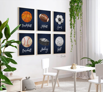 Sports home decor, sports posters boys room, sports wall art, athlete little boy gift, artwork above bed sports theme, basketball football