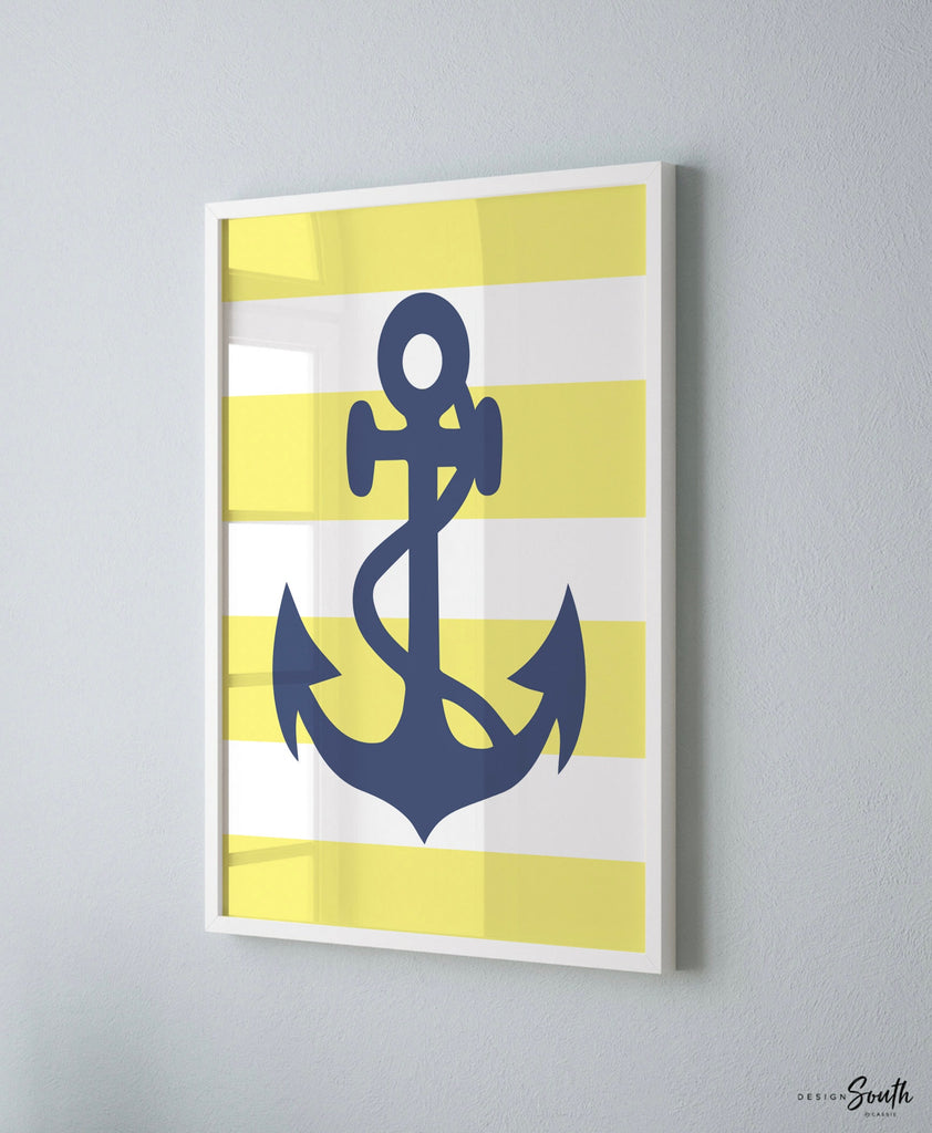 Baby boy nautical nursery decor, yellow nautical, gender neutral nursery, unisex nursery, wall art for boys, nautical wall decor for bedroom