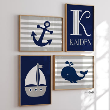 Boys nautical bedroom, blue and gray nautical, blue nautical nursery, boys nursery blue gray, baby boy nautical, blue gray nautical decor