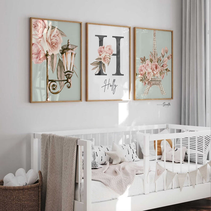 Paris shower gift, paris france eiffel tower nursery theme art print, baby nursery paris, custom paris theme nursery art, chic nursery decor