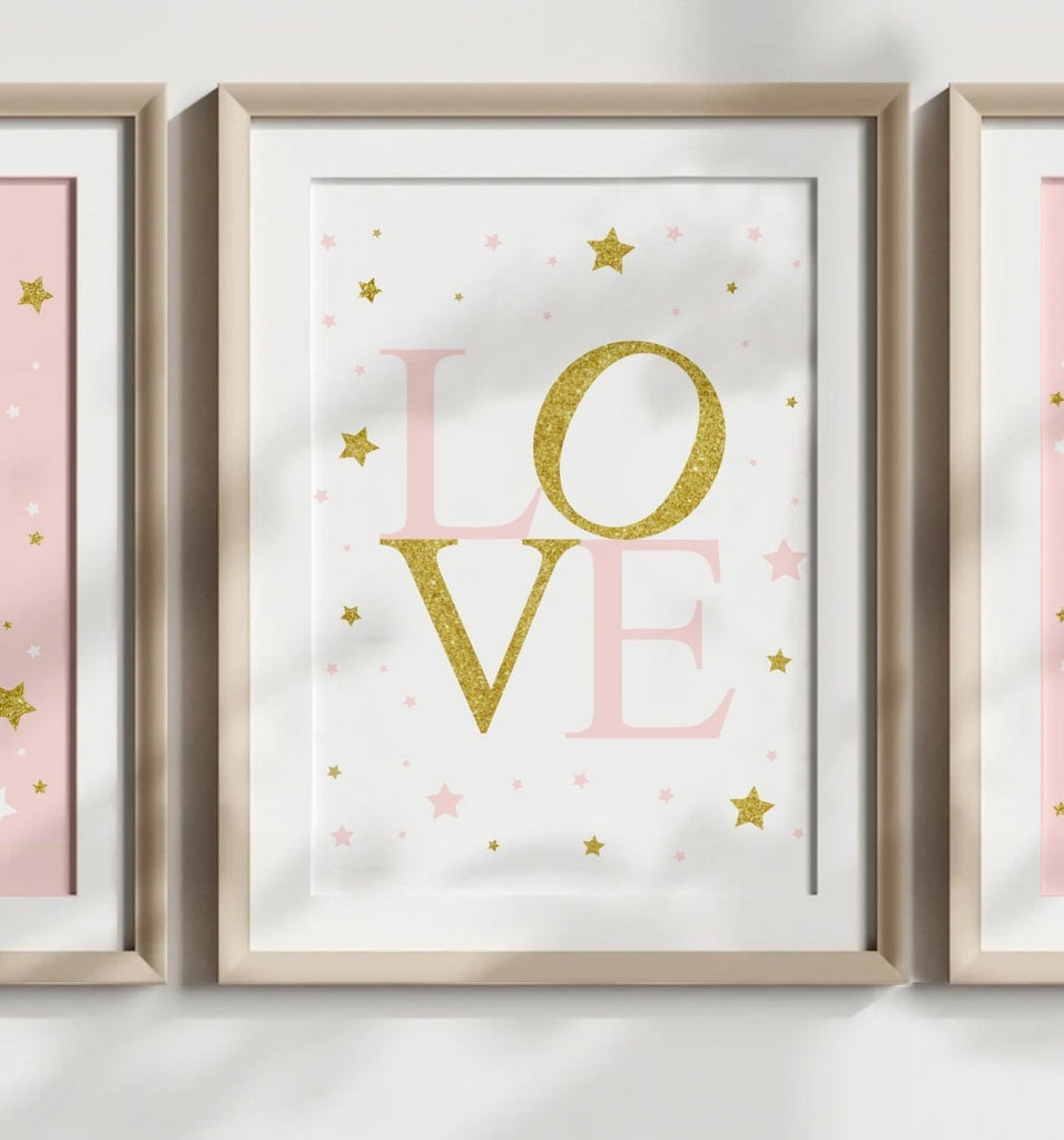 Peach and gold love baby wall decor, baby girl nursery art, wall art for girls nursery, wall decor for girls nursery, swans baby, swan theme