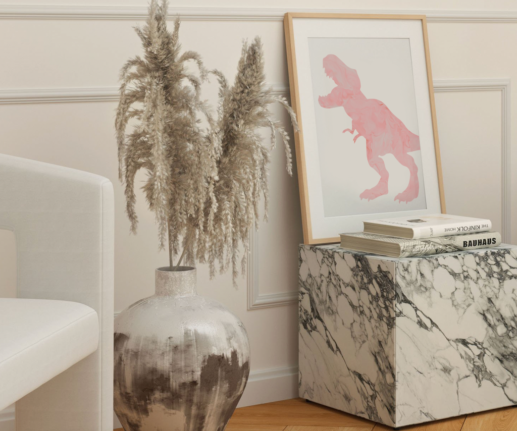 Girl dinosaurs hearts rainbows, girl pink dinosaur themed nursery, girl dinosaur bedroom wall art, pink dinosaurs, 6 girly dinosaur prints