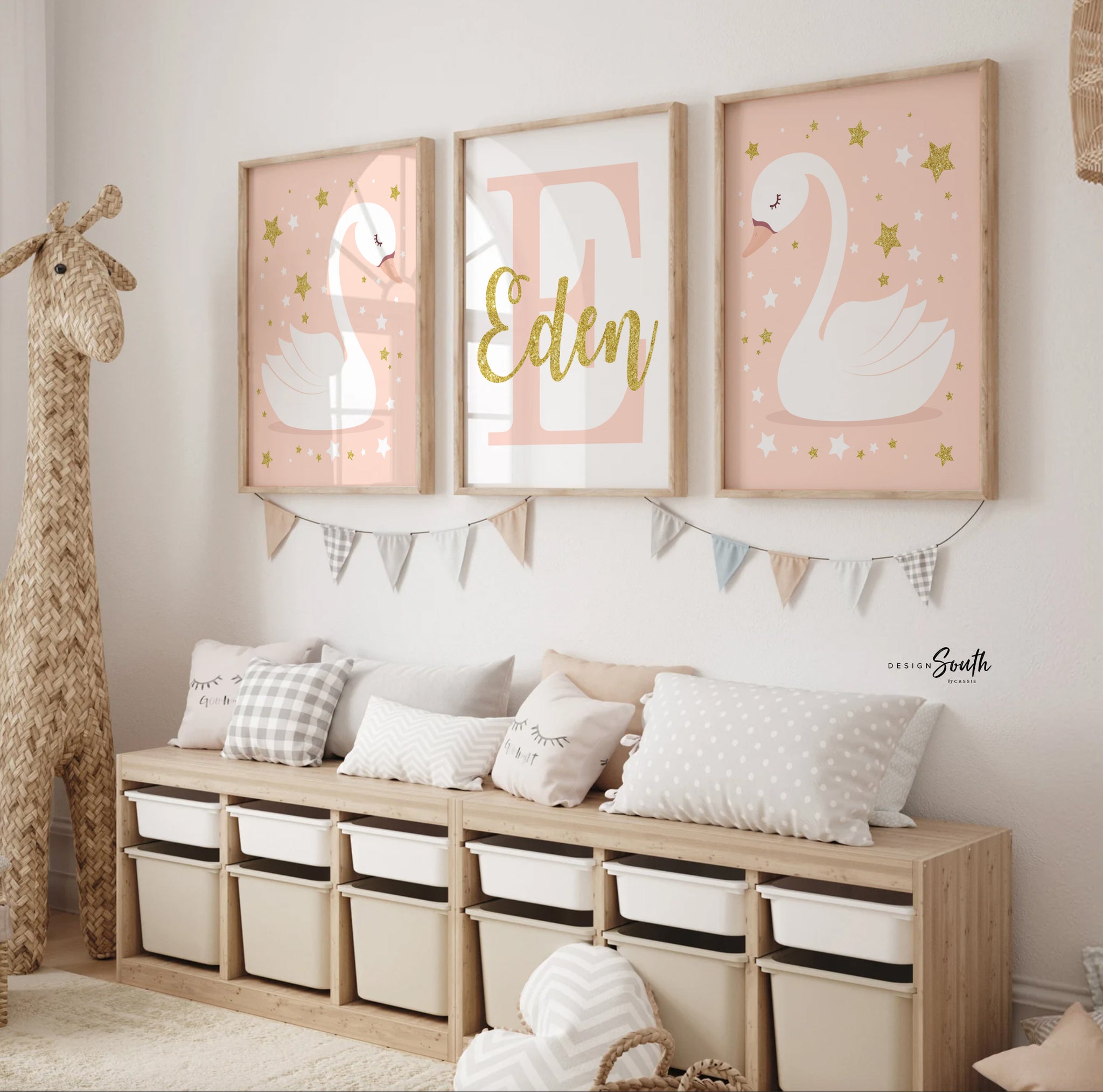 Pink Swan Theme Nursery Pink Swans Wall Decals Urbanwalls – Urbanwalls
