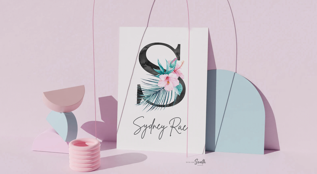 tropical-nursery-teal-flamingo-bedroom-art-print-personalized-monogram-floral-design-south-chs-by-cassie-rinehart-charleston-south-carolina-baby-kids-children-themed-art