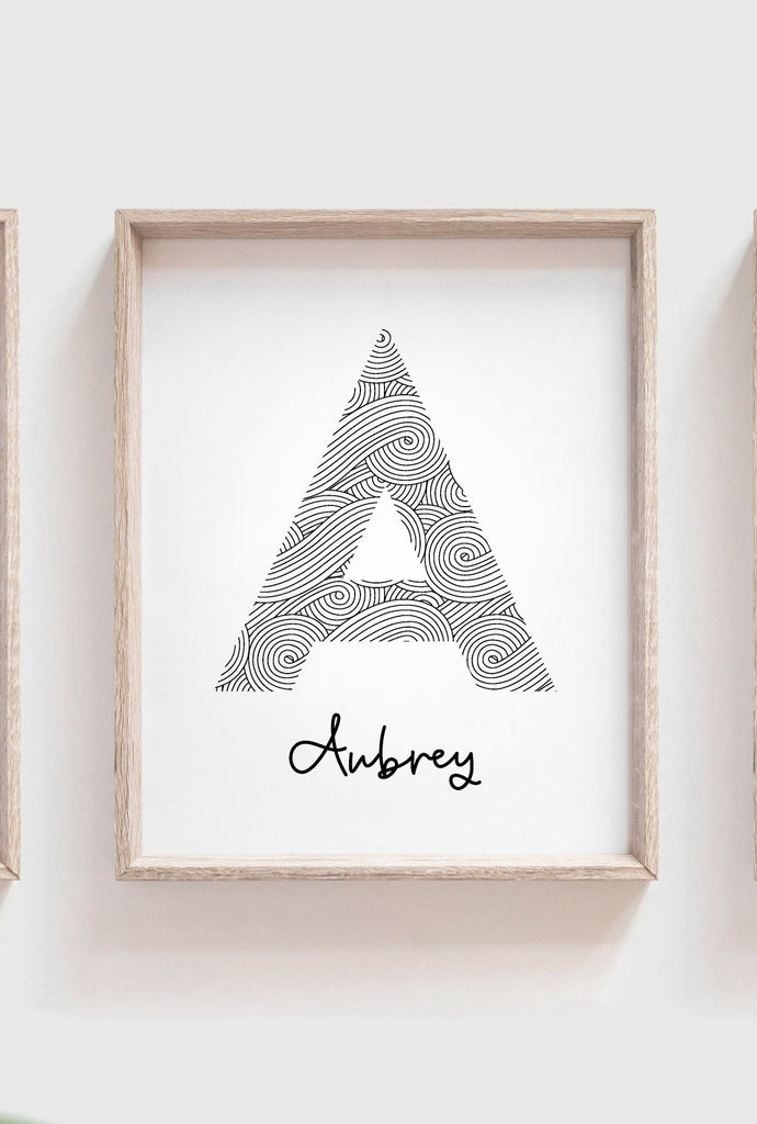 Girl nursery prints, pastel purple pink yellow blue wall art, nursery prints pastel rainbow waves wall art, girl name monogram nursery decor