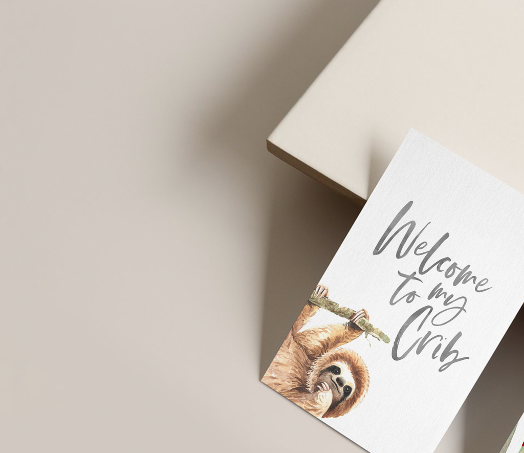 Sloth wall art set, sloth themed baby nursery, sloth nursery ideas, sloth tropical rainforest room decor, neutral sloth green gray newborn