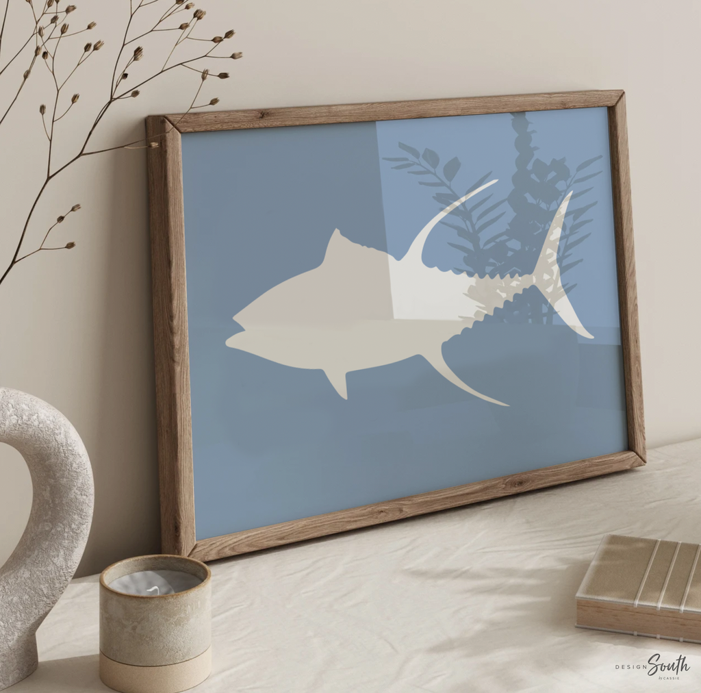 Boys ocean fish nursery decor, boys fishing nursery, nautical nursery theme, blue fish theme nursery, boys saltwater fish marlin dorado tuna